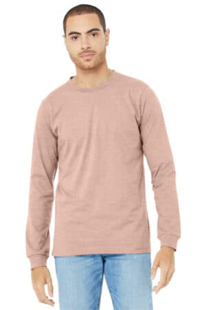 HEATHER PEACH BC3501CVC bella canvas unisex heather cvc long sleeve tee