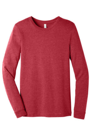 HEATHER RED BC3501CVC bella canvas unisex heather cvc long sleeve tee