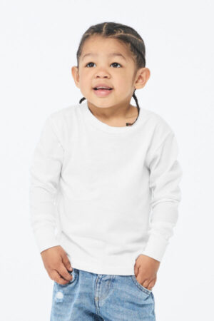 WHITE BC3501T bella canvas toddler jersey long sleeve tee