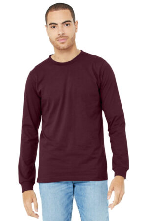 MAROON BC3501 bella canvas unisex jersey long sleeve tee