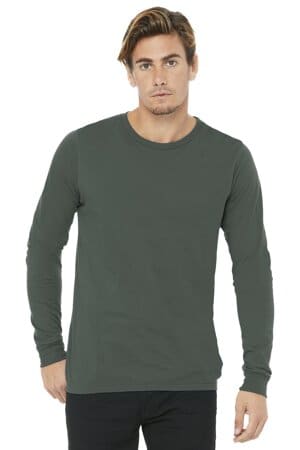 MILITARY GREEN BC3501 bella canvas unisex jersey long sleeve tee