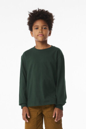 BC3511Y bella canvas youth 6-ounce heavyweight long sleeve tee