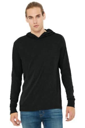 CHARCOAL-BLACK TRIBLEND CHARCOAL-BLACK TRIBLEND BC3512 bella canvas unisex jersey long sleeve hoodie