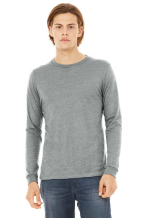 ATHLETIC GREY TRIBLEND BC3513 bella canvas unisex triblend long sleeve tee