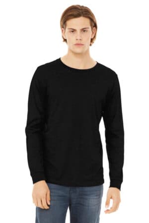 SOLID BLACK TRIBLEND BC3513 bella canvas unisex triblend long sleeve tee