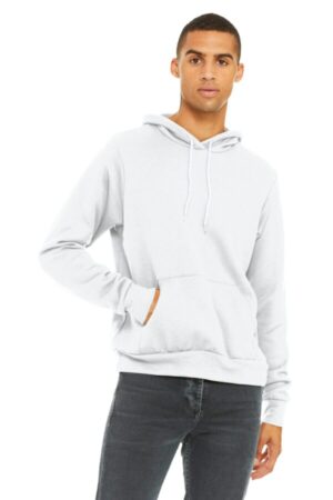 DTG WHITE BC3719 bella canvas unisex sponge fleece pullover hoodie