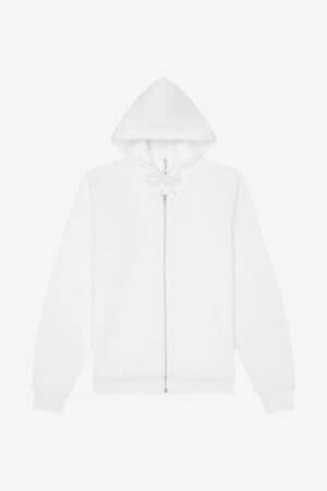 WHITE BC3739 bella canvas unisex sponge fleece full-zip hoodie