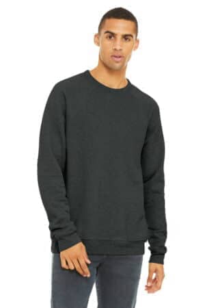 DARK GREY HEATHER DARK GREY HEATHER BC3901 bella canvas unisex sponge fleece raglan sweatshirt