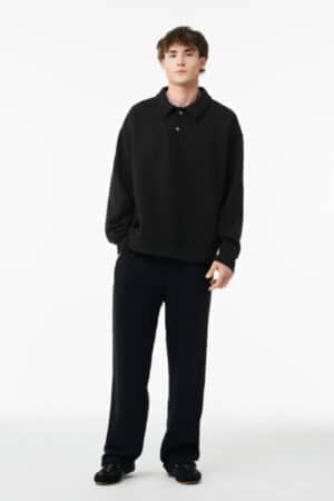 BLACK BLACK BC4741 bella canvas unisex 10-ounce polo sweatshirt