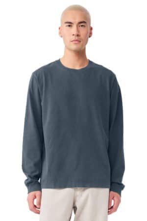 WASHED NAVY WASHED NAVY BC4851GD bella canvas unisex heavyweight garment-dyed long sleeve tee