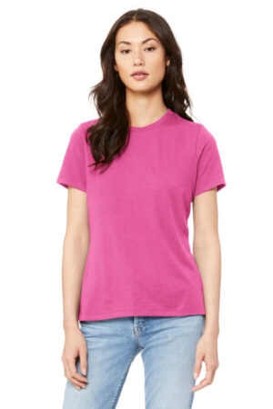 CHARITY PINK BC6400 bella canvas women's relaxed jersey short sleeve tee