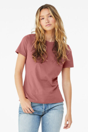 MAUVE BC6400 bella canvas women's relaxed jersey short sleeve tee
