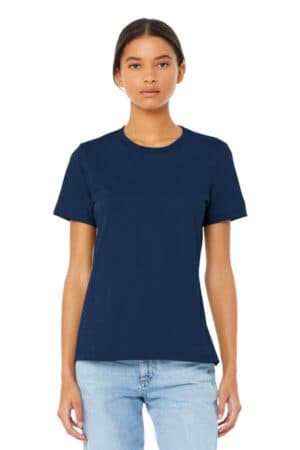 NAVY BC6400 bella canvas women's relaxed jersey short sleeve tee