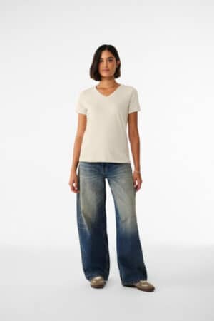 HEATHER DUST HEATHER DUST BC6405CVC bella canvas women's relaxed heather cvc v-neck tee