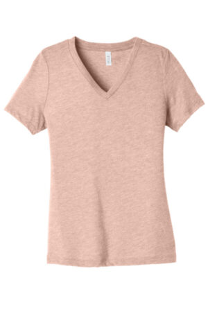 HEATHER PEACH BC6405CVC bella canvas women's relaxed heather cvc v-neck tee