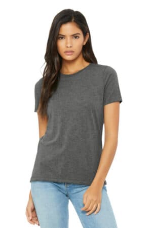GREY TRIBLEND Bella canvas BC6413 bella canvas women's relaxed triblend tee