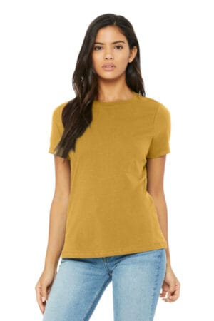 MUSTARD TRIBLEND Bella canvas BC6413 bella canvas women's relaxed triblend tee