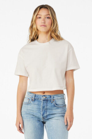 VINTAGE WHITE Bella canvas BC6482 bella canvas women's jersey crop tee
