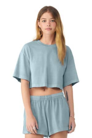 BC6882GD bella canvas women's heavyweight garment-dyed cropped tee