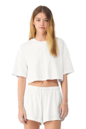 VINTAGE WHITE BC6882GD bella canvas women's heavyweight garment-dyed cropped tee