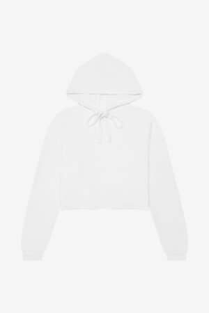 WHITE BC7502 bella canvas women's sponge fleece cropped fleece hoodie