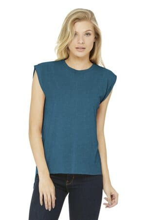 BC8804 bella canvas women's flowy muscle tee with rolled cuffs