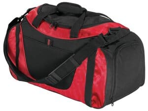 RED/ BLACK BG1040 port authority-small two-tone duffel