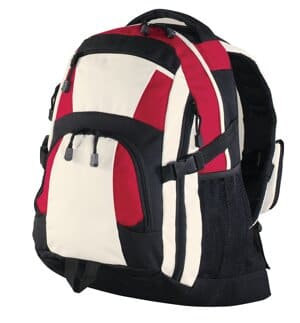 BLACK/ RED/ STONE BG77 port authority urban backpack