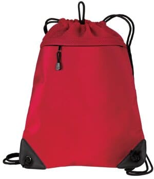 CHILI RED BG810 port authority-cinch pack with mesh trim