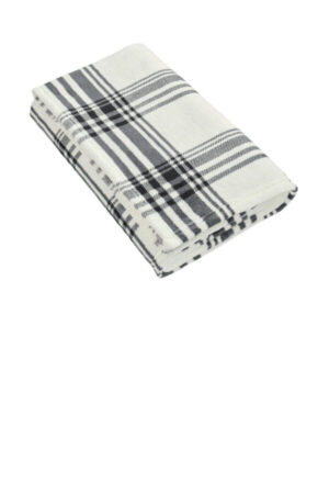 BLACK/ WHITE PLAID BP31 port authority ultra plush blanket