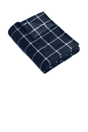 RIVER BLUE NAVY/ MARSHMALLOW CHECK BP31 port authority ultra plush blanket