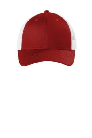 FLAME RED/ WHITE C112LP port authority low-profile snapback trucker cap
