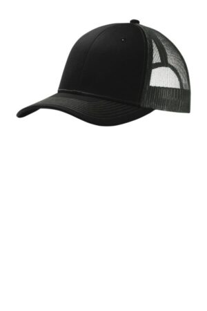 BLACK/ GREY STEEL C112 port authority snapback trucker cap