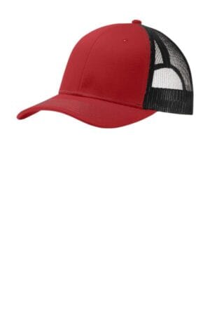 FLAME RED/ BLACK C112 port authority snapback trucker cap