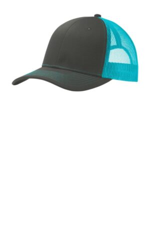 GREY STEEL/ NEON BLUE C112 port authority snapback trucker cap