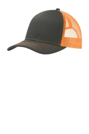 GREY STEEL/ NEON ORANGE C112 port authority snapback trucker cap