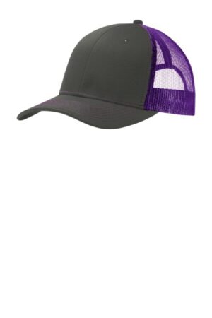 GREY STEEL/ PURPLE C112 port authority snapback trucker cap