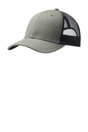 HEATHER GREY/ RICH NAVY C112 port authority snapback trucker cap