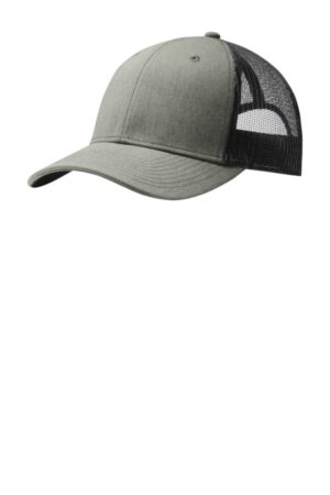 HEATHER GREY/ BLACK C112 port authority snapback trucker cap