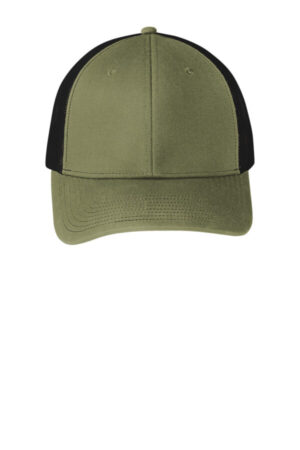 OLIVE DRAB GREEN/ BLACK C112 port authority snapback trucker cap