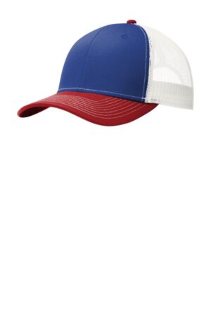 PATRIOT BLUE/ FLAME RED/ WHITE C112 port authority snapback trucker cap