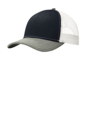 RICH NAVY/ HEATHER GREY/ WHITE C112 port authority snapback trucker cap