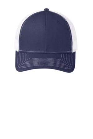 TRUE NAVY/ WHITE C112 port authority snapback trucker cap