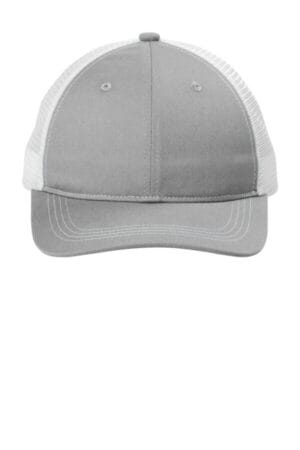 GUSTY GREY/ WHITE C119 port authority unstructured snapback trucker cap