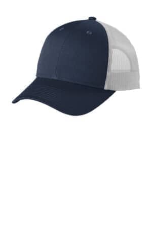 DRESS BLUE NAVY HEATHER/ SILVER MIST DRESS BLUE NAVY HEATHER/ SILVER MIST C402LP port authority low-profile snapback trucker cap