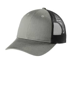 HEATHER GREY/ BLACK HEATHER GREY/ BLACK C402LP port authority low-profile snapback trucker cap