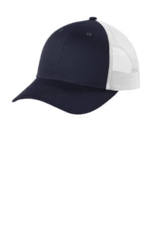 RICH NAVY/ WHITE RICH NAVY/ WHITE C402LP port authority low-profile snapback trucker cap