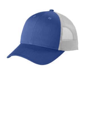 TRUE BLUE HEATHER/ SILVER MIST TRUE BLUE HEATHER/ SILVER MIST C402LP port authority low-profile snapback trucker cap