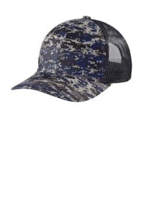 RICH NAVY DIGI/ GREY STEEL RICH NAVY DIGI/ GREY STEEL C404 port authority digi camo snapback trucker cap