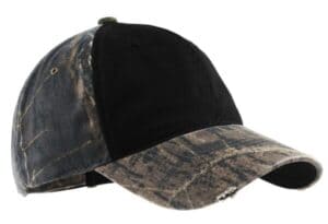 C807 port authority camo cap with contrast front panel